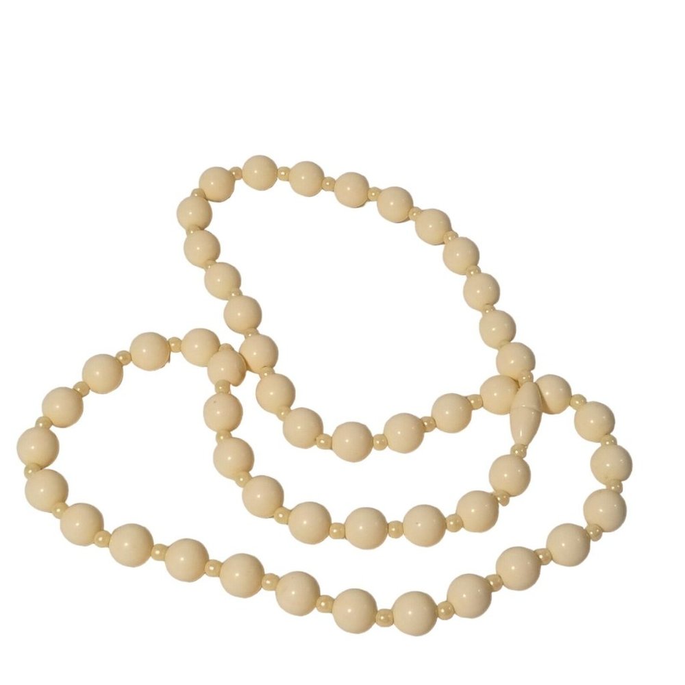 Vintage Pearl Bead Necklace Barrel Screw Clasp White Fashion Jewelry Women
